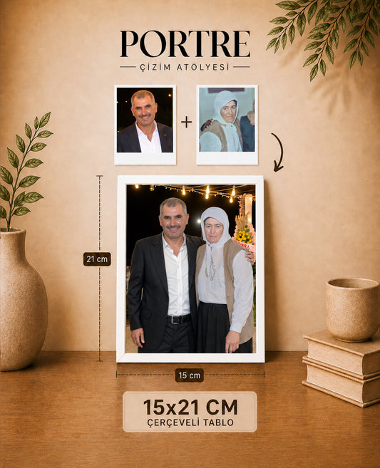 çerçeveli kişiye özel aile fotoğrafı birleştirme tablosu 