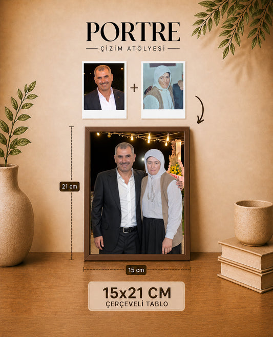 çerçeveli kişiye özel aile fotoğrafı birleştirme tablosu 