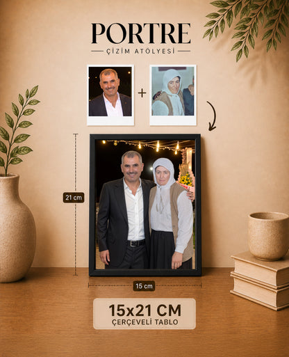 çerçeveli kişiye özel aile fotoğrafı birleştirme tablosu 