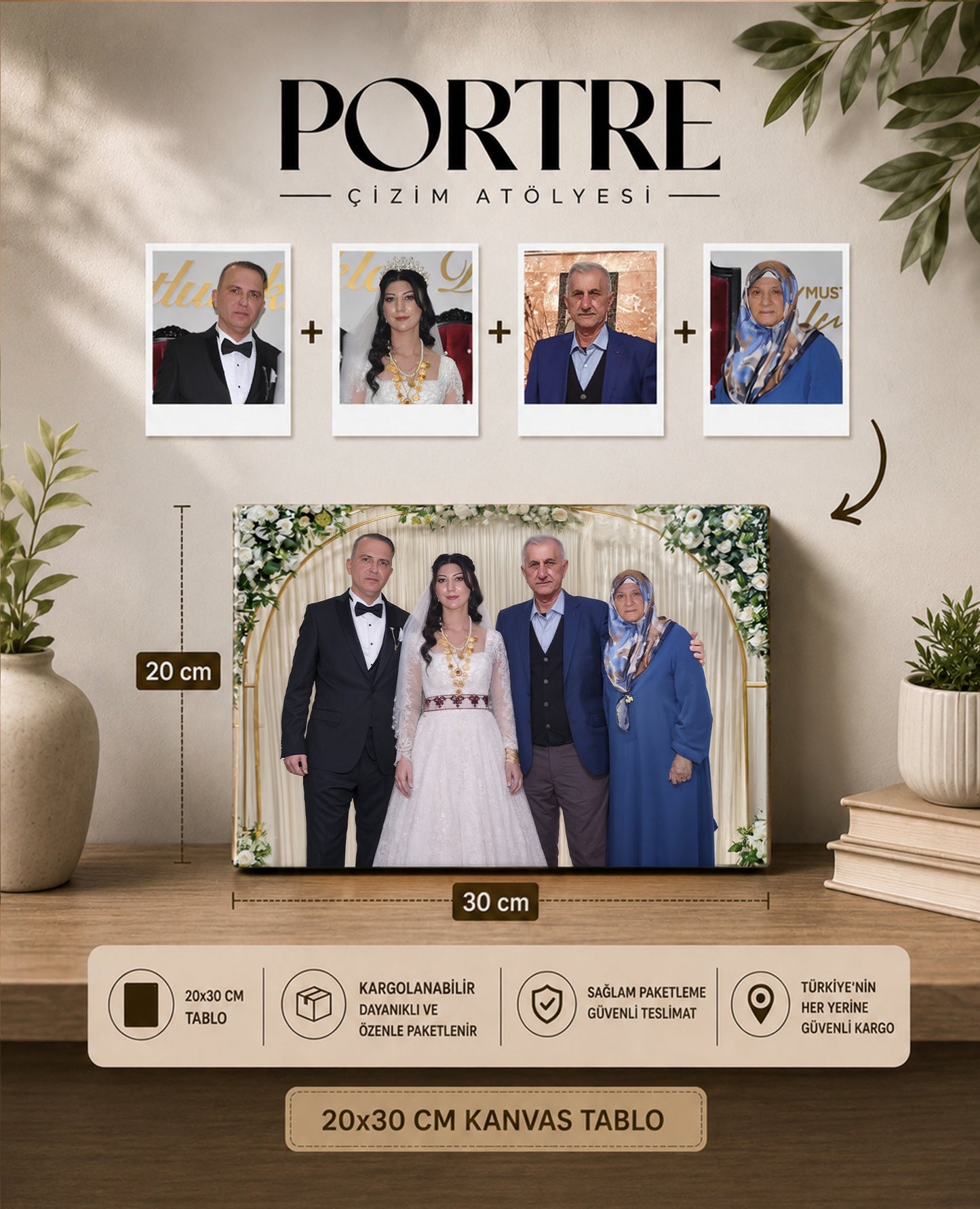 Kişiye Özel Fotoğraf Birleştirme - Kanvas Tablo Baskı