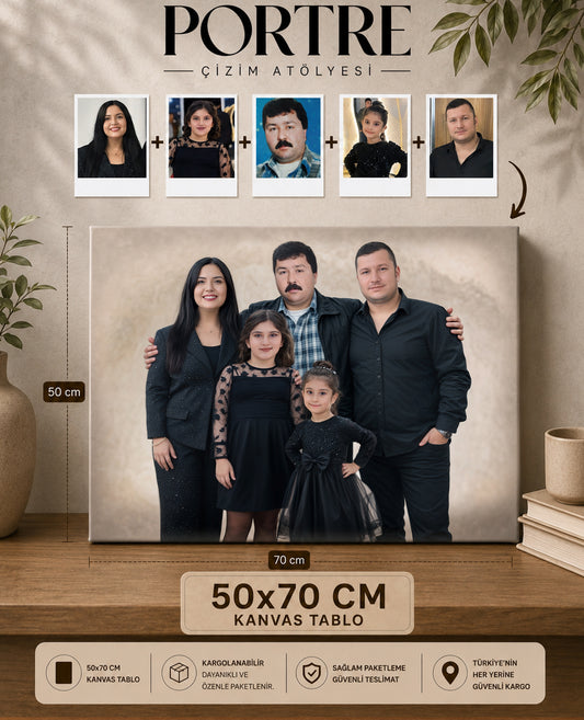 Kişiye Özel Fotoğraf Birleştirme - Kanvas Tablo Baskı